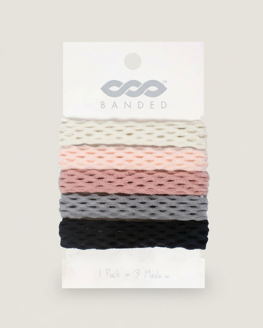 Netted Neutrals - 5 Pack Seamless Hair Bands