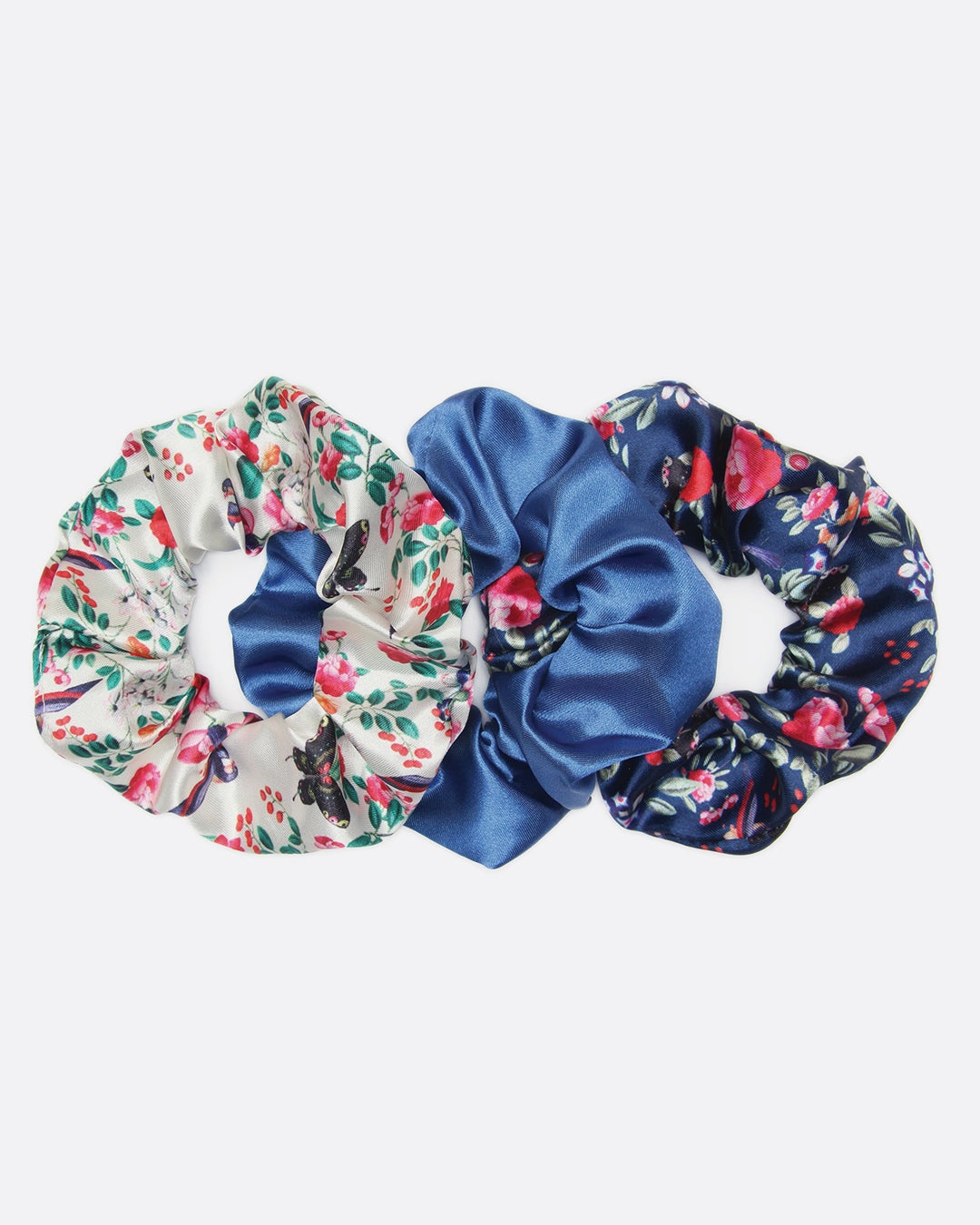 3 Pack Printed Satin Scrunchies