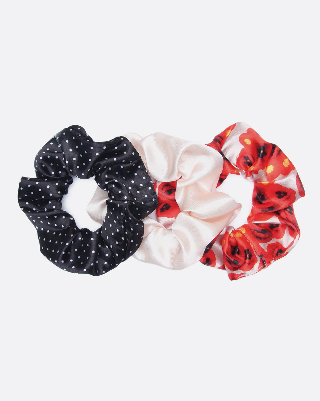 3 Pack Printed Satin Scrunchies