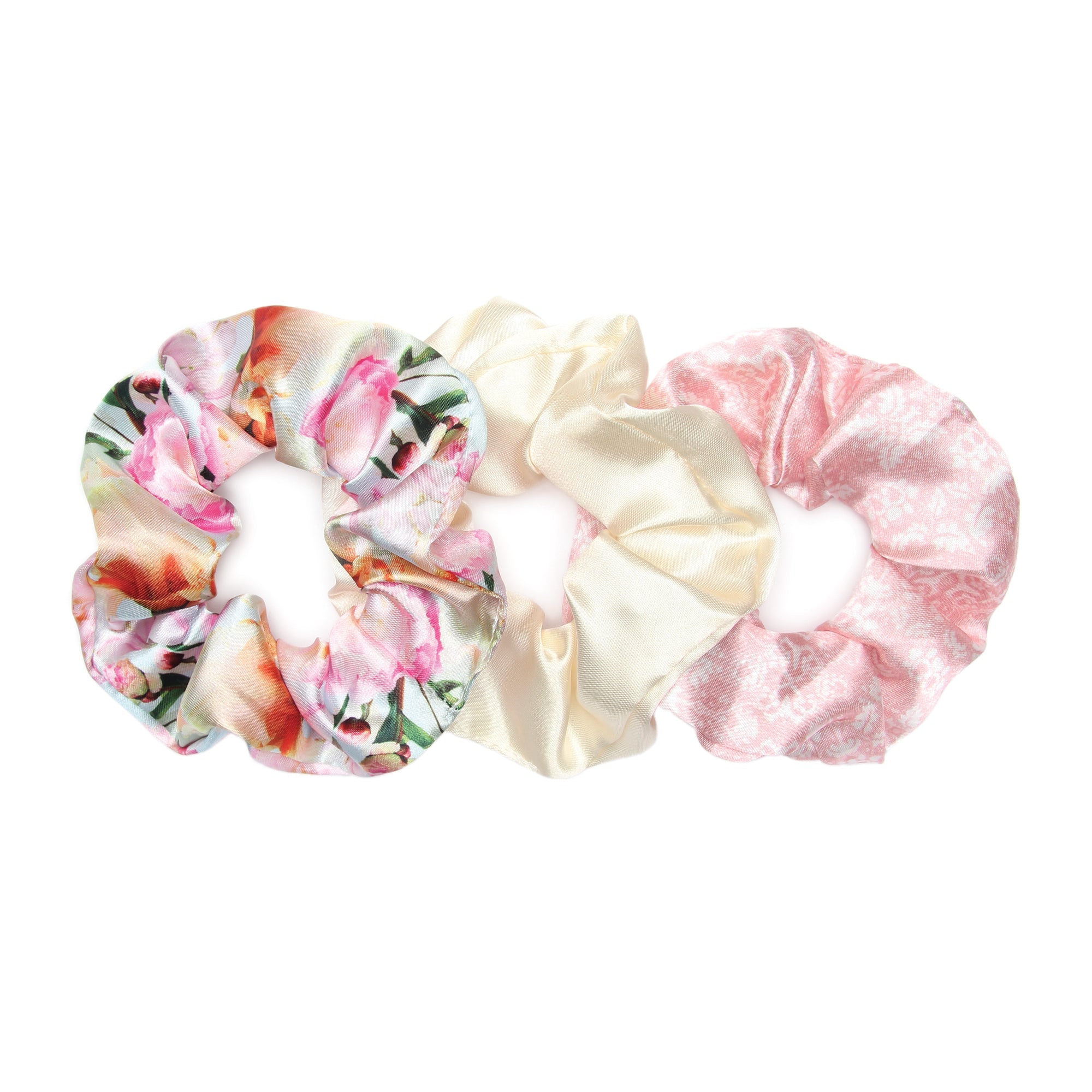 3 Pack Printed Satin Scrunchies