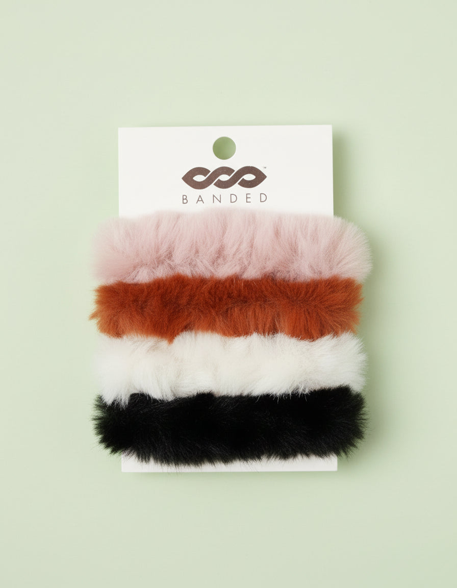 All Spice - 4 Pack Fur Scrunchies