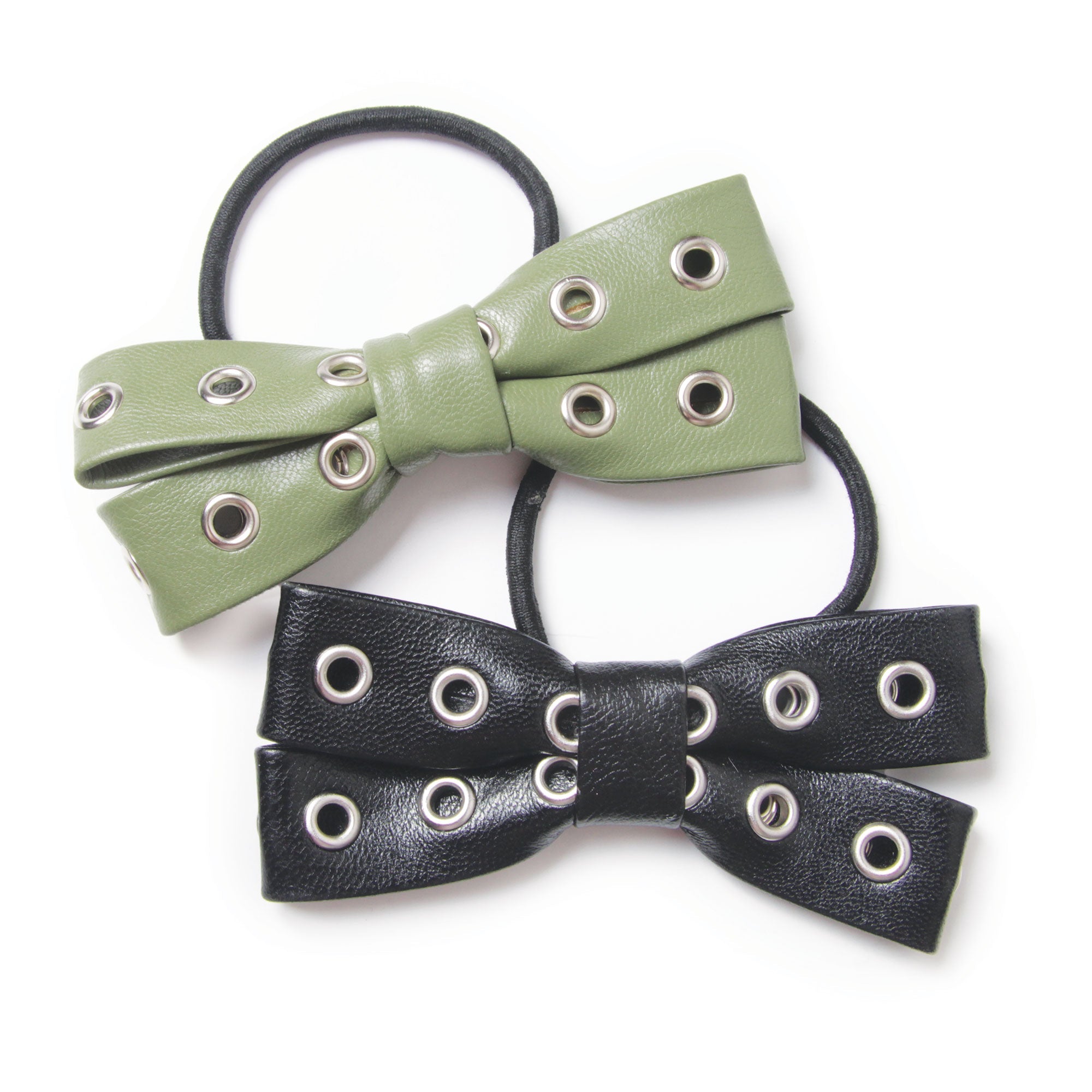Street Chic Faux Leather Pony Bows - 2 Pack