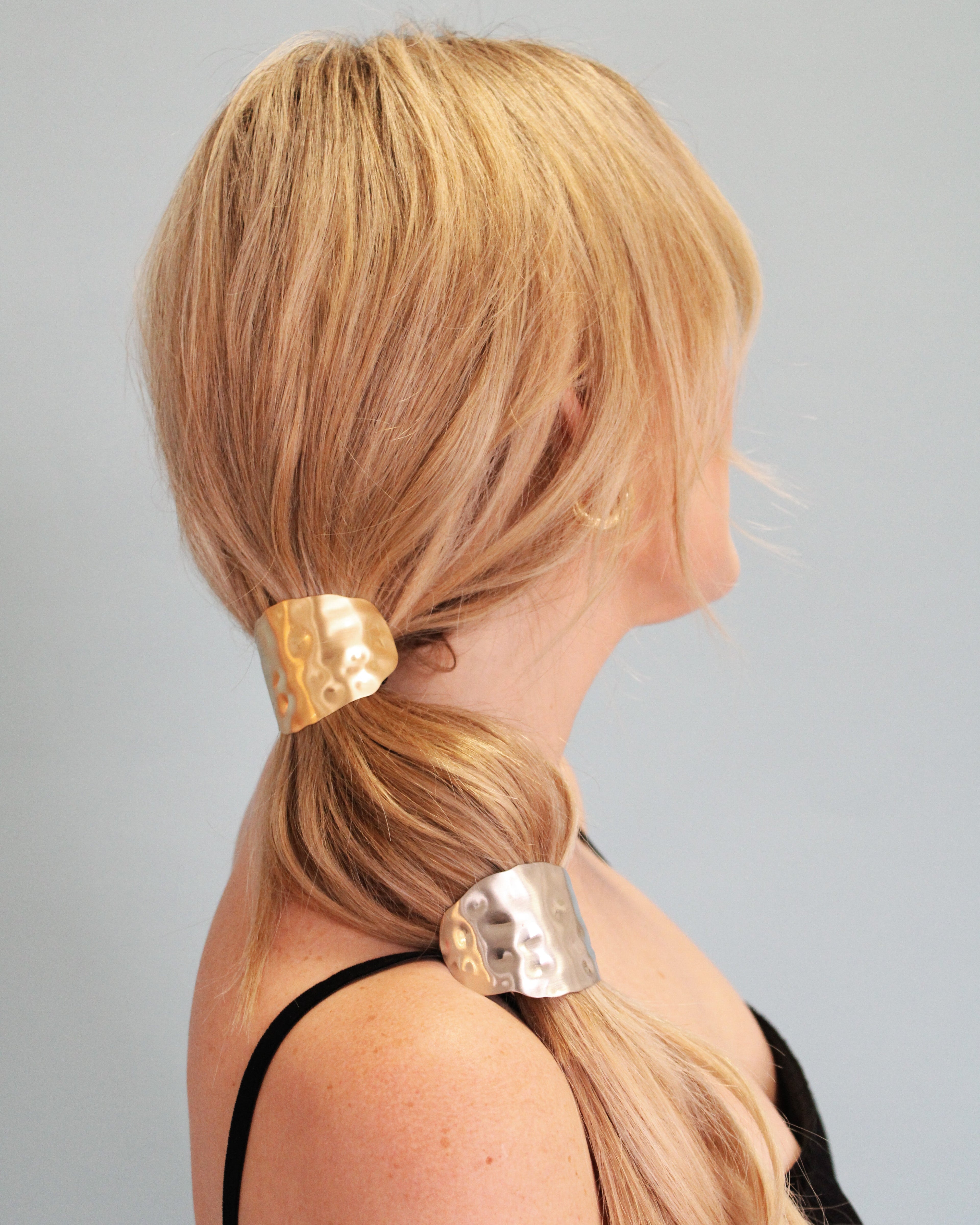 Hammered Metals Hair Ties - 2 Pack