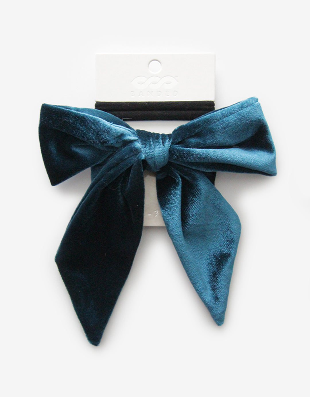 Teal Shadow - Velvet Hair Ribbon